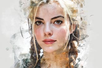 draw your potrait in watercolor illustration style