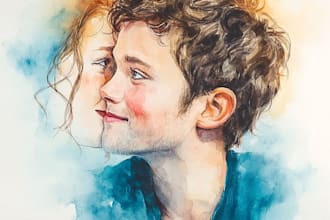 create watercolor caricature avatar portrait