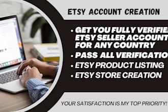 create fully verified etsy seller account etsy account creation etsy listing