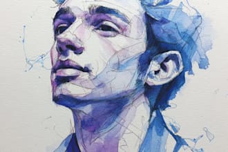 create hand painted watercolor art and portraits
