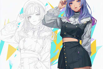 draw anime art illustration for  fanart vtuber