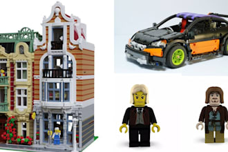 custom lego moc of bike, ship, car, house, toys, minifigure with XML part list