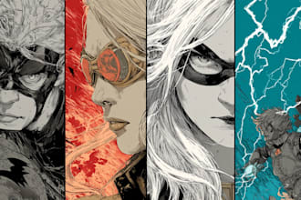 illustrate epic superhero comic scenes and comic covers