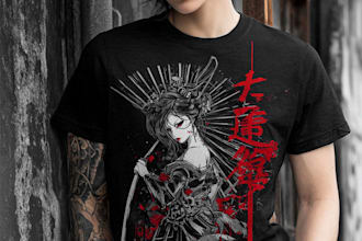create japanesse style tshirt design japan clothing