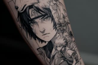 make anime tattoo design unique style