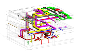 revit assignment 2d 3d mep coordination, revit 3d parametric model, 4dsimulation