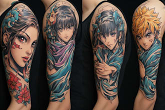 create custom anime tattoo designs for you