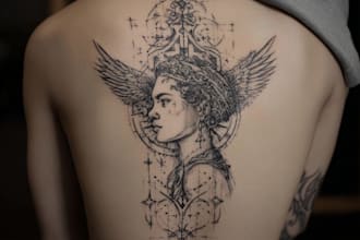 create minimalist fine line tattoo illustration design