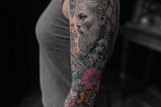 do realistic tattoo design, full sleeve tattoo art