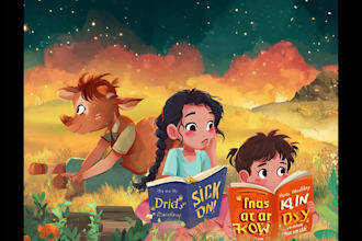 create preschool children book cover colorful learning art