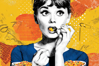 create amazing food pop art illustrations for your brand
