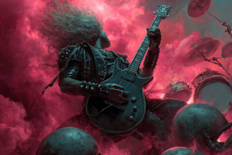 create dark art heavy metal artwork for tshirt or album cover
