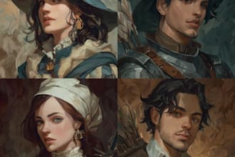 custom dnd party portraits and group art