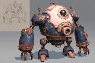 design a custom mecha robot mascot logo