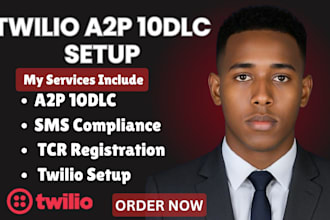 setup twilio a2p 10dlc, SMS compliance and tcr registration
