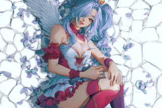 draw anime fan art character illustration in anime style