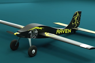create aircraft and mechanical 3d cad models, rc craft design and graphics wraps