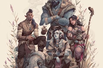 design custom dnd party portraits and group art