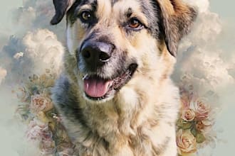draw memorial pet portrait from photo