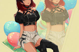 draw custom anime fan art in detailed anime style