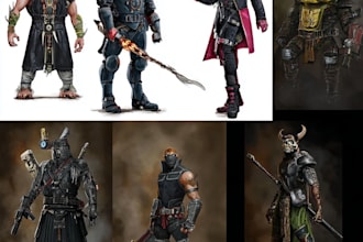 create unique concept art character for games