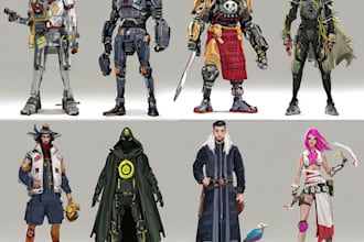 create original concept art characters for games and stories
