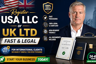 register USA llc or UK ltd, ein and non resident setup