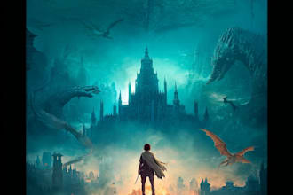 design epic fantasy book cover art for novels and ebooks