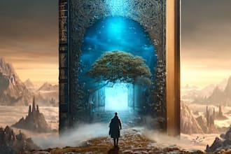 make cinematic magical cover design for amazon kdp