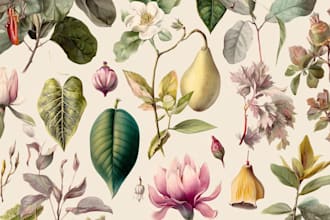 create flat landscape illustration of nature