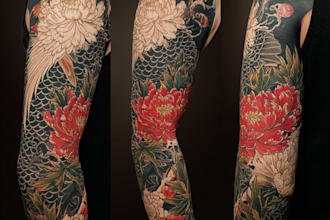 make a traditional japanese irezumi tattoo