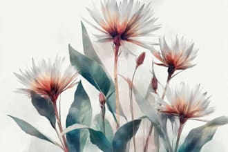 make a  watercolor flowers and botanical illustrations
