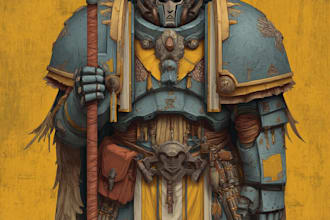 paint grimdark sci fi warrior warhammer 40k character illustrations