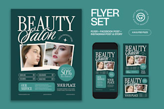 design a professional beauty salon flyer for your business