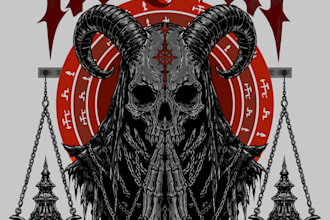 design detailed dark gothic occult artwork for tshirts