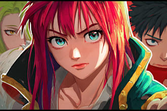 design anime style artwork for vtuber and gaming content