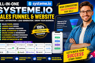 build systeme io website redesign funnel and automation setup gohighlevel kajabi