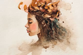 watercolor portrait painting, photo to watercolor portrait