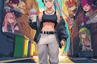 design anime style art for gamers and vtubers