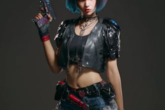 illustrate you as a cyberpunk style character