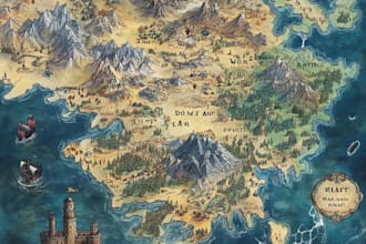 draw a custom map for fantasy, scifi, book or boardgame