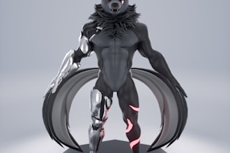 custom vrchat avatar, furry vrchat avatar, vr character, vrc avatar, 3d model