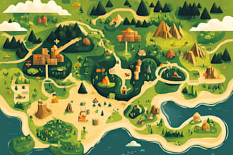 make unique hand drawn map vector illustration