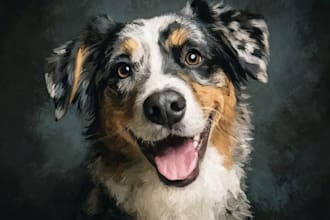 draw pet portrait with disney style