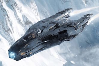 draw spaceship concept art or design a starship