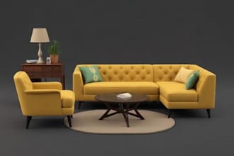 do luxury 3d furniture model for home, office and interior visualization project