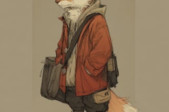 create a custom furry reference sheet and fursona art