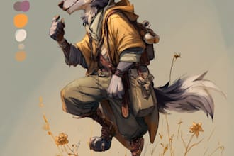 draw cute furry character art and furry oc illustration