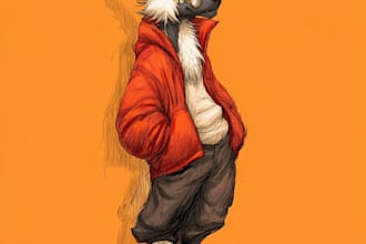 draw high quality furry character art and custom anthropomorphic illustrations