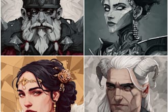 design custom dnd party portraits and group art